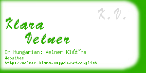 klara velner business card